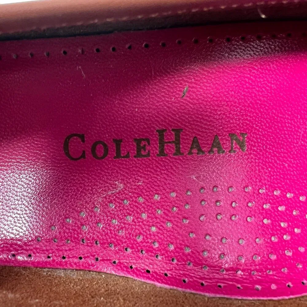 Cole Haan  Womens‎ Shardae Moc Loafer Nutmeg Brown Red Accent Size 9B